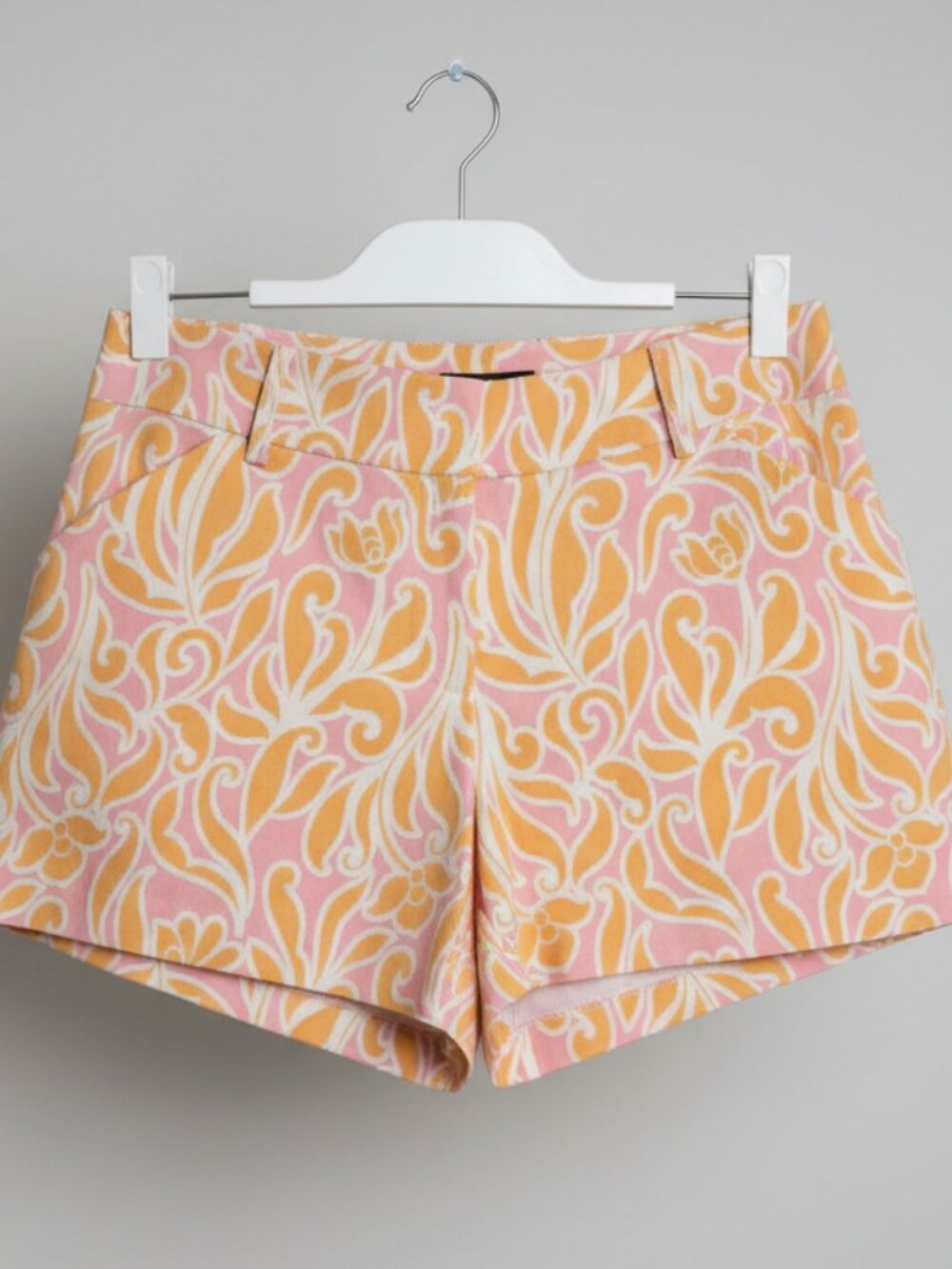 Drew Pink & Yellow Floral Shorts Size 10 NWT | High-Waisted Printed Shorts